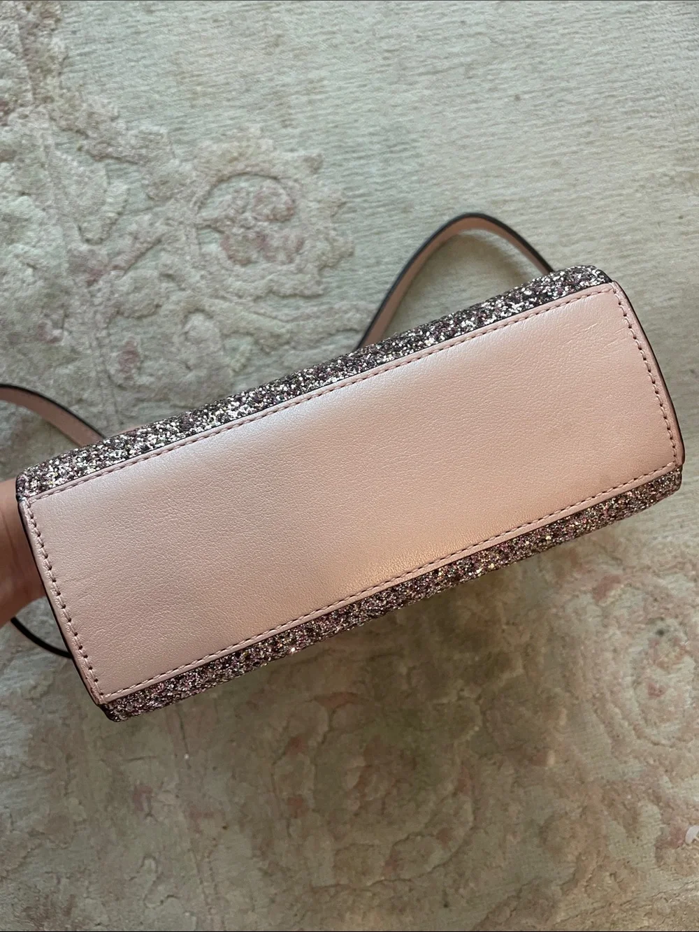 kate spade Sunset Lane Glitter Milou in Rose Gold Sparkle Top-Handle Crossbody